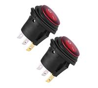 ASHATA Interrupteur à Bascule LED Rouge 20 A 3 Broches, Interrupteur à Bascule Universel 12 V 24 V pour Voiture, Bateau, Tableau de Bord Marin, Panneau de Commutation avec Capuchon étanche, Lumière de