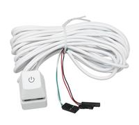 ASHATA Interrupteur d'alimentation pour Ordinateur de Bureau, Démarrage Externe de la Carte Mère du PC, Bouton de Commutation Marche/arrêt, Interrupteur Bleu rétroéclairé, Bouton
