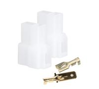 ASHATA Jeu de Connecteurs de Câble d'autoradio de Prise d'alimentation de Type T à 2 Broches pour, pour, pour, Adaptateur Mâle Femelle en Cuivre ABS, 5 Paires