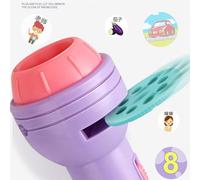 ASHATA Jouet de Lampe de Poche Projecteur D'éducation Précoce avec des Motifs d'animaux Mignons pour Un Plaisir et Un Apprentissage sans Fin, pour Les Enfants (Modèle Violet 48 Motifs (Batterie