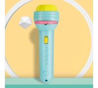 ASHATA Jouet de Lampe de Poche Projecteur D'éducation Précoce avec des Motifs d'animaux Mignons pour Un Plaisir et Un Apprentissage sans Fin, pour Les Enfants (Modèle Bleu à 8 Motifs (Batterie