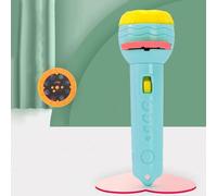 ASHATA Jouet de Lampe de Poche Projecteur D'éducation Précoce avec des Motifs d'animaux Mignons pour Un Plaisir et Un Apprentissage sans Fin, pour Les Enfants (Modèle Bleu avec 32 Motifs (Batterie