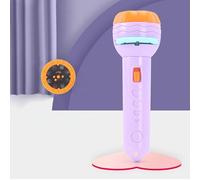 ASHATA Jouet de Lampe de Poche Projecteur D'éducation Précoce avec des Motifs d'animaux Mignons pour Un Plaisir et Un Apprentissage sans Fin, pour Les Enfants (Modèle Violet avec 80 Motifs (Batterie