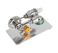 ASHATA Jouet éducatif Modèle de Moteur Stirling, Expérience Scientifique Physique à Fonctionnement Simple à Faible Bruit, Base Antidérapante avec Tube en Verre et Lampe à Alcool, Sortie 3,0-5,0 V,