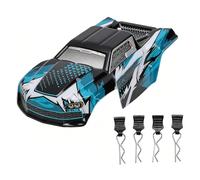 ASHATA Kit de Carrosserie de Voiture RC Modification Coque de Mise à Niveau à Grande Vitesse à L'échelle 1/16 pour SCY16101 SCY16102 Pro Durable Léger avec Graffiti (Blue)