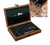 ASHATA Kit de Ciseaux à Broder Vintage, Ciseaux à Coudre Antiques, Aiguilles, Planches à Enrouler, Poinçon à Coudre, Enfile-fil, pour Couture, Broderie, Tricot, Artisanat
