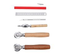 ASHATA Kit de Redimensionnement de Boîte et de Roue de Notation avec Règle en Acier Inoxydable pour Carton ondulé et Artisanat
