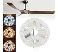 ASHATA Kit D'éclairage de Rénovation à LED de 5,3 Pouces pour Ventilateur de Plafond, 3000k 3000k 4200K 6500K 3CCT avec Substrat en Aluminium pour Ventilateur de Plafond