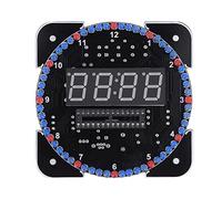 ASHATA Kit d'horloge numérique LED multifonction à faire soi-même, avec contrôle de la lumière, température et temps alternés, convient pour la maison, l'école et le bureau (vert)