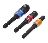 ASHATA Kit D'Outils D'extension à Tête Carrée à Tige Hexagonale de 1/4 Po pour Tournevis en Acier au Chrome Vanadium Haute dureté 3 Pièces pour la Plupart des Outils électriques et Pneumatiques