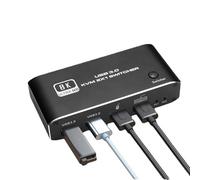 ASHATA KVM Swither 2 en 1 Out, 8k @ 60Hz HDMI 2,1 KVM Commutateurs avec 2 Ports USB 3.0 pour Partager Les Disques Durs et L'imprimante de la Souris du Moniteur, avec Hot-clé