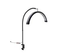 ASHATA Lampe de beauté Half Moon LED de 16 Pouces, Lash Extension Light Nail Fill Light avec un Tuyau Rotatif à 360 ° 3 Températures de Couleur 10 Niveaux de (BLACK)