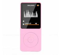 ASHATA Lecteur MP3 HiFi Portable LCD 1,8 Pouces, Lecteur de Musique FM Bluetooth 5.3 pour Le Sport (Pink)