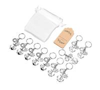 ASHATA Lot de 10 Porte-clés élégants en Métal Durable pour Cadeaux de Mariage et Vacances (Ancre+Carte+Sac De Gaze)