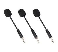 ASHATA Lot de 3 mini microphones capacitifs réglables et flexibles avec prise jack 3,5 mm pour ordinateur et téléphone portable