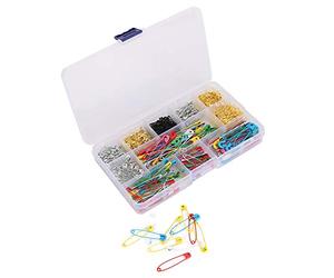 ASHATA Lot de 500 épingles de sûreté Multicolores de Tailles Assorties, Lot Mixte d'épingles à Coudre en Acier nickelé de 19 Mm à 50 Mm pour Le Tissu, l'étiquetage, Le Matelassage, la Fabrication de