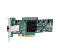 ASHATA LSI SAS 9212-4i4e PCIe 2.0 X8 6 Gbps SAS HBA Controller 8 Ports avec 4 Internes 4 Externes SFF-8088 pour L'extension du Stockage du Serveur