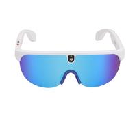 ASHATA Lunettes Intelligentes AI pour Hommes et Femmes, Lunettes de Soleil de Sport Bluetooth avec Traduction AI avec Appareil Photo 8MP, Protection UV400, pour Le Cyclisme, la Course à (Blanc Bleu)