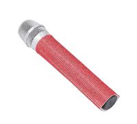ASHATA Manchon universel pour poignée de microphone, housse de rechange décorative en strass pour spectacles de scène, bars (rouge)