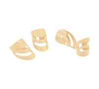 ASHATA Médiators de Guitare pour Banjo Basse, 4 Pièces, Kit d'accessoires pour Instruments de Protection du Bout des Doigts avec Médiator de Pouce, Protège-doigts de Guitare pour électrique (Beige)