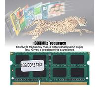ASHATA Mémoire de Grande capacité pour Ordinateur Portable DDR3 de 4 1333 MHz, Module de Mémoire de Transmission de Données Rapide 240pin PC3-10600 pour