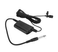 ASHATA Microphone à Revers Lavalier Omnidirectionnel à Clip, pour Tambour, Saxophone, Piano, Matériau ABS Noir Léger