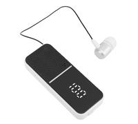 ASHATA Microphone de Casque sans Fil, Micro à Revers Lavalier, Affichage Numérique de Vibration D'appel 400mAh jusqu'à 50 Heures de Jeu, pour la Conduite ou Le Vélo (White)