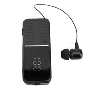 ASHATA Microphone de Casque sans Fil, Micro à Revers Lavalier, Affichage Numérique de Vibration D'appel 400mAh jusqu'à 50 Heures de Jeu, pour la Conduite ou Le Vélo (Black)