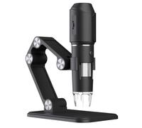 ASHATA Microscope Numérique WiFi, Loupe LED Portable 50x-1600x avec Caméra 2MP et 8 Lumières LED Réglables, Microscope Portable avec Support pour Smartphones et Ordinateurs