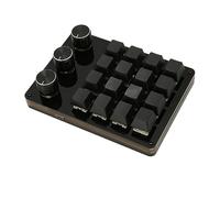 ASHATA Mini Clavier de Jeu Mécanique Macro, 16 Touches, 3 Boutons, Clavier à Une Main, Clavier Macro Programmable, Interrupteur Bleu, échangeable à Chaud pour Les Jeux, Les Médias de