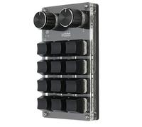 ASHATA Mini Clavier Mécanique à 1 Main, Clavier Programmable, Filaire USB Programmable Macro 12 Touches 2 Boutons RVB Bleu Clair Commutateur PC Universel
