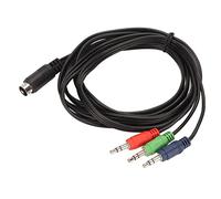 ASHATA Mini DIN 9 Broches vers Câble 3,5 Mm pour Amplificateur de | Cordon adaptateur , 3 fiches à code couleur, Plug And Play, gaine en PVC flexible, ajustement serré