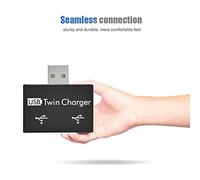 ASHATA Mini Hub USB Chargeur 2 Ports de Haute qualité pour Clés USB PC, Adaptateur Double Portable Noir Blanc pour Téléphone Portable, Ordinateur, ABS 4 * 4 * 1 Cm (White)