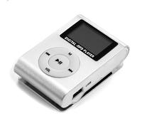 ASHATA Mini Lecteur de Musique MP3 Portable en Métal, Lecteur MP3 à écran LCD à Clipser avec Emplacement pour Carte TF, Batterie Rechargeable 90 MAh, Argent (Silver)