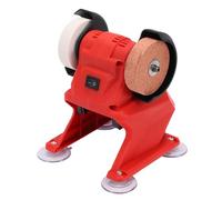 ASHATA Mini Meuleuse D'établi pour Batterie 18V | Polisseuse de table compacte, 5 500 tr/min, meules en corindon fin et grossier, pare-étincelles en métal, corps en nylon ABS
