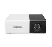 ASHATA Mini Projecteur Portable HD 1080P, Projecteur de Correction Automatique de la Distorsion Trapézoïdale, Film Vidéo, Cinéma Maison en Plein Air avec Interface Multimédia USB HD pour (Prise UE)