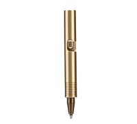 ASHATA Mini Stylo en Laiton usiné CNC, Mini Stylo d'action en Laiton Massif Finition Galvanisée, à Bille en de Poche Compact, Mécanisme Portable Lisse pour un Transport Quotidien