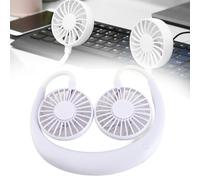 ASHATA Mini Ventilateur de Cou Portable, Ventilateur Personnel Rechargeable par USB à 3 Vitesses, Double de Refroidissement de Bureau, Suspendu Mains Libres pour le Sport, le Bureau et l'extérieur