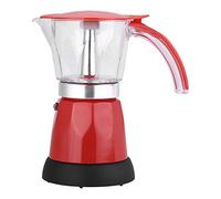 ASHATA Moka Cafetière, Moka Café Pot Cafetière Italienne en Alliage d'Aluminium 300ml 6 Tasses pour Cuisine, Hôtel et Bureau(Rouge)