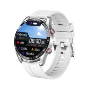 ASHATA Montre Intelligente pour Hommes et Femmes, Montre Intelligente avec écran de 1,52 Pouces avec Modes Sportifs, Tracker d'activité, Appel BT, Personnalisée pour (Silicone argenté)