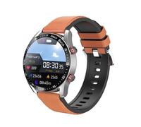ASHATA Montre Intelligente pour Hommes et Femmes, Montre Intelligente avec écran de 1,52 Pouces avec Modes Sportifs, Tracker d'activité, Appel BT, Personnalisée pour (Cuir Marron)