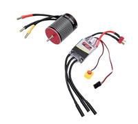 ASHATA Moteur sans Balais RC Haute compatibilité et ESC Combo 3600KV pour Voitures et Bateaux Télécommandés 1/10, Aluminium usiné CNC