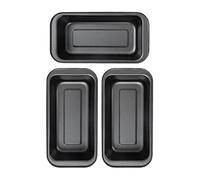 ASHATA Moule de Cuisson Rectangulaire Antiadhésif en Acier au Carbone, pour Gâteau et Pain, Conception étanche, Revêtement TPFE, 3 Pièces