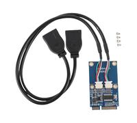 ASHATA MPCie à Double Adaptateur USB, Carte D'extension MPCie à USB 2.0 avec Transmission de Données à Grande Vitesse 2 Ports USB Conception Compacte Installation Facile pour