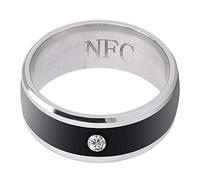 ASHATA Multifonction NFC Smart Rings Étanche Smart Magic Portable Dispositif Universel pour Téléphone Mobile, Multi-Taille (Large8)