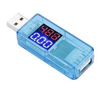 ASHATA Multimètre USB, Voltmètre, Ampèremètre, Affichage LCD, Compteur de Courant Numérique pour Chargeur de Téléphone et Appareils USB (BLUE)