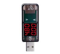 ASHATA Multimètre USB, Voltmètre, Ampèremètre, Affichage LCD, Compteur de Courant Numérique pour Chargeur de Téléphone et Appareils USB (BLACK)