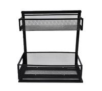 ASHATA Organisateur Extractible Sous L'évier, Support à 2 Niveaux Réglable en Hauteur, Organisateur D'armoire de Cuisine Coulissant en Douceur (BLACK)