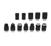 ASHATA Pack de 12 Adaptateurs USB 2.0, Kit de Connecteurs de Convertisseur Micro USB et Mini Mâle Femelle Plug and Play, Haute Vitesse, Rétrocompatible avec 1.1 .0, Résout Les Problèmes de Connexion