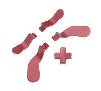 ASHATA Palettes de Contrôleur et D Pad en Acier Inoxydable, Ajustement Précis, pour Series 2 et Core Améliorant L'expérience de Jeu, 5 Pièces (rouge)